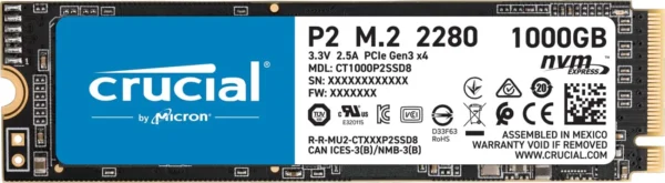 DISCO DE ESTADO SOLIDO M.2 NVME CRUCIAL 1000GB