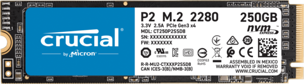 DISCO DE ESTADO SOLIDO M.2 NVME CRUCIAL 250GB